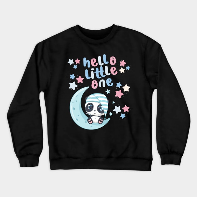 Hello little One Smart Cookie Sweet little panda cute baby outfit Crewneck Sweatshirt by BoogieCreates